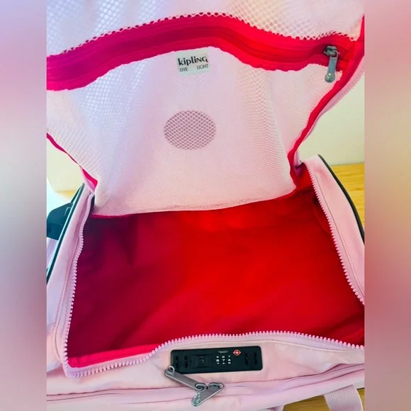 Kipling Aviana Suitcase S Travel Bag Rolling Carry-On Duffle & Luggage Lock Pink - Picture 3 of 12